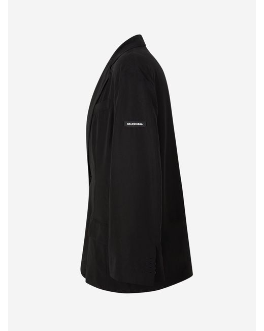 Balenciaga Black Flowy Blazer Logo