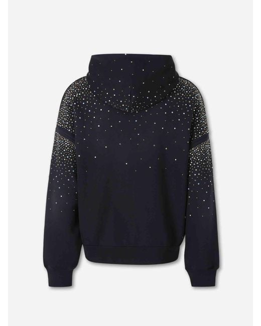 Amiri Blue Rhinestone Zip-Up Sweatshirt for men