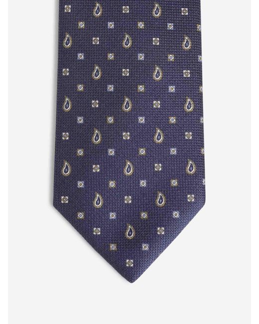 Corbata Motivo Paisley Brioni de hombre de color Blue