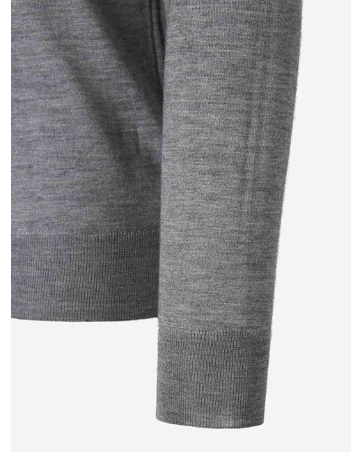Santa Eulalia Gray Cashmere V-Neck Sweater for men