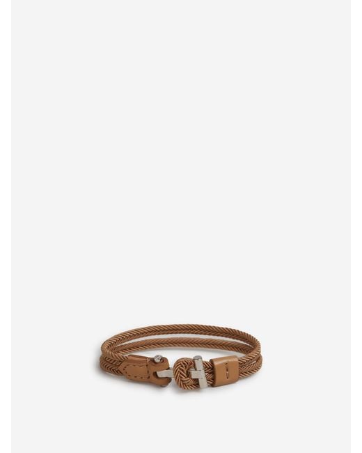 Tom Ford Natural Braided Logo Bracelet for men