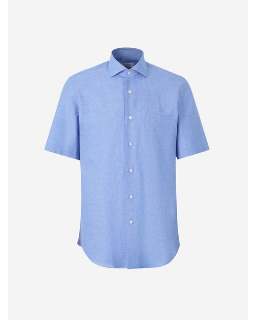 Camisa Lisa Lino Santa Eulalia de hombre de color Blue