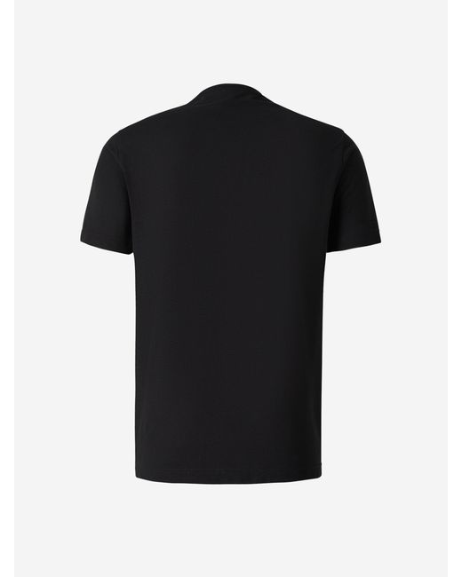 Camiseta Lisa Algodón di Zanone in Black da Uomo