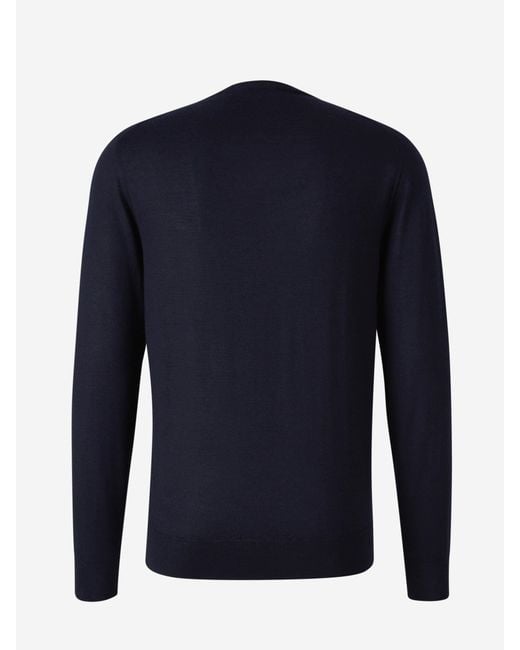 Santa Eulalia Blue Cashmere V-Neck Sweater for men