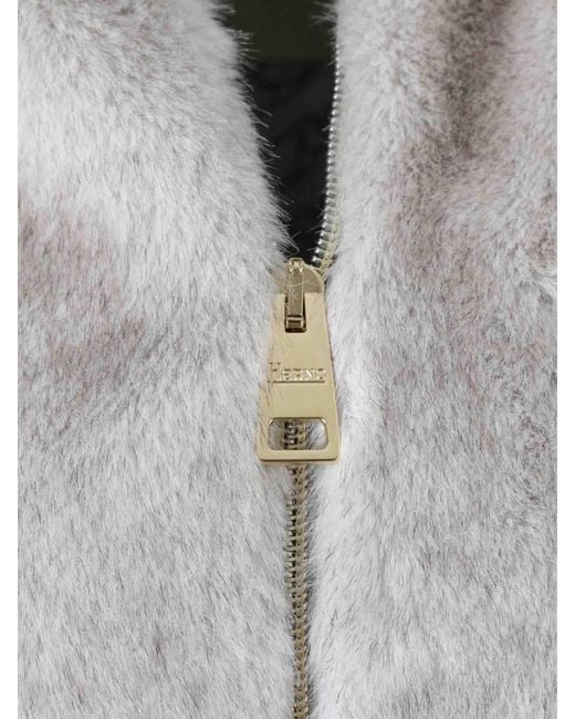 Herno Gray Short Coat Fur