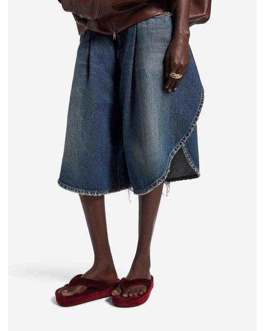 Balenciaga Blue Tulip Bermuda Shorts