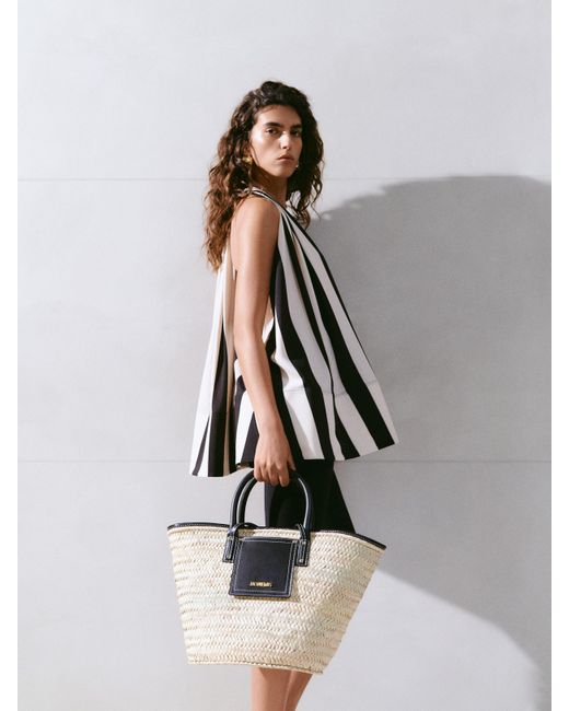 Jacquemus Natural Raffia Le Panier Soli Bag