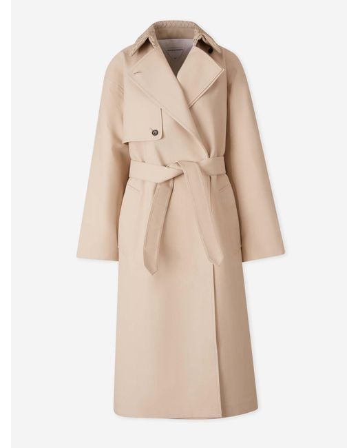 Bottega Veneta Natural Long Cotton Trench Coat