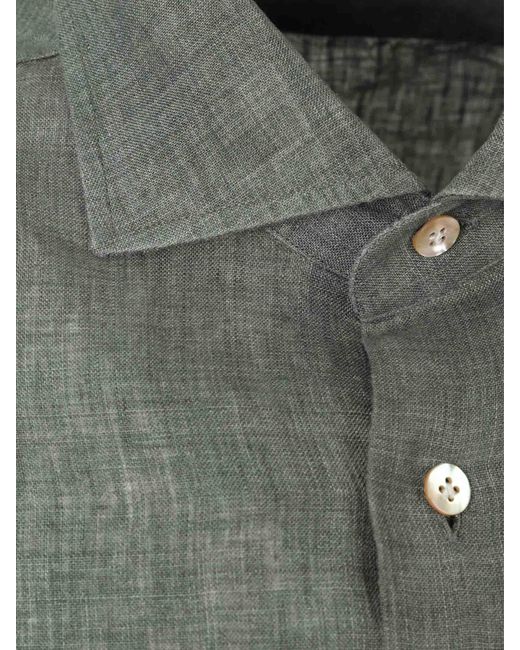 Camisa Lisa Lino Santa Eulalia de hombre de color Green