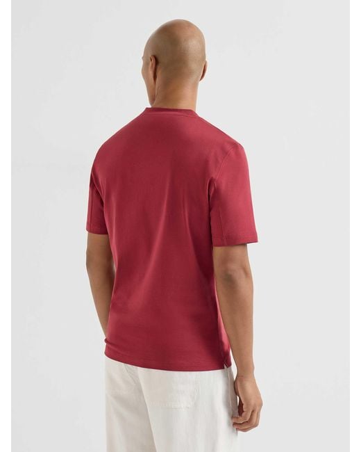 Brunello Cucinelli Red Short Sleeve T-Shirt for men