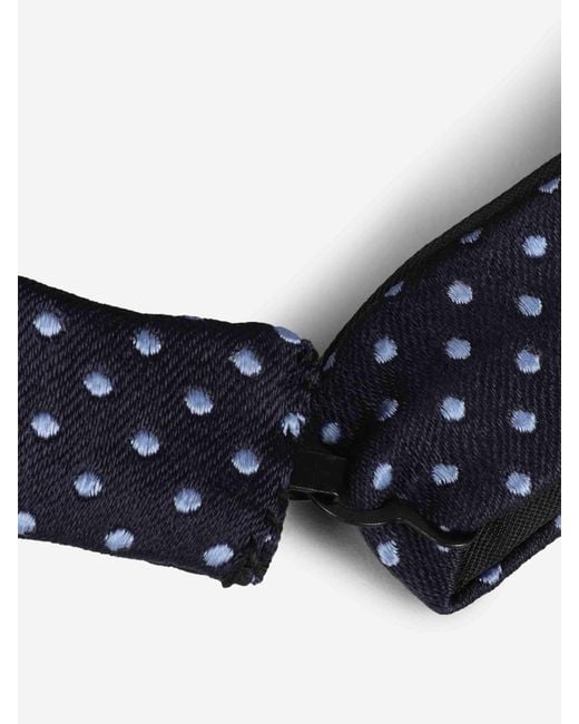 Petronius Blue Silk Polka Dot Bow Tie for men