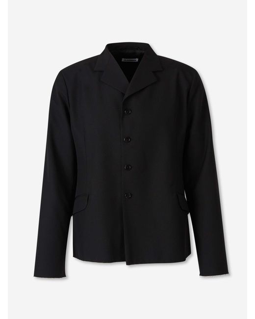 Jil Sander Black Wool Poplin Jacket for men