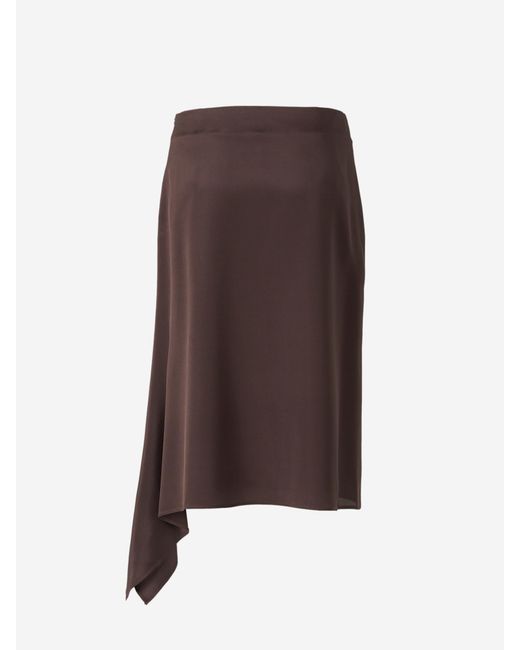 Jupe Midi Asymétrique Peserico en coloris Brown