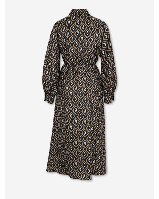 Max Mara Black Printed Midi Dress