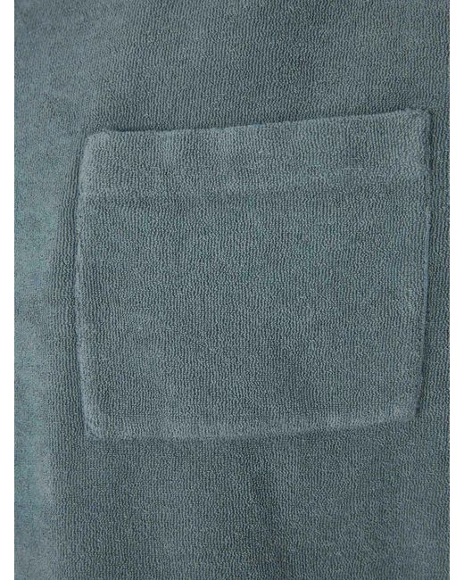 Fedeli Blue Cotton Terry Shirt for men