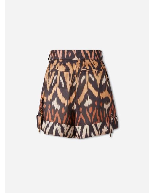 Zimmermann White Wide Leg Printed Shorts