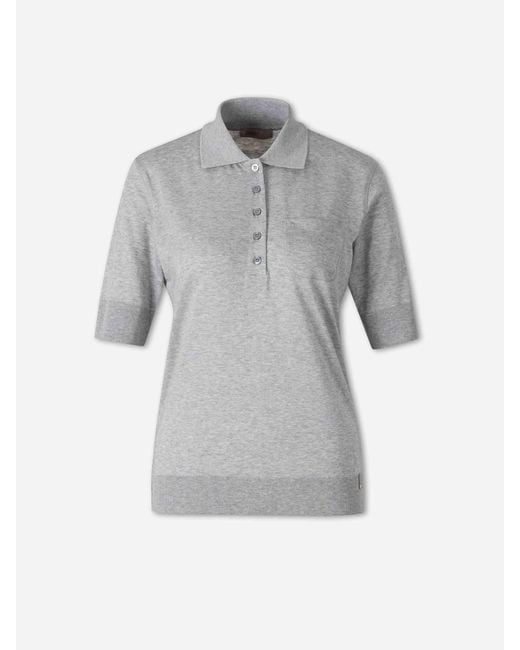 Herno Gray Short-Sleeve Polo Shirt
