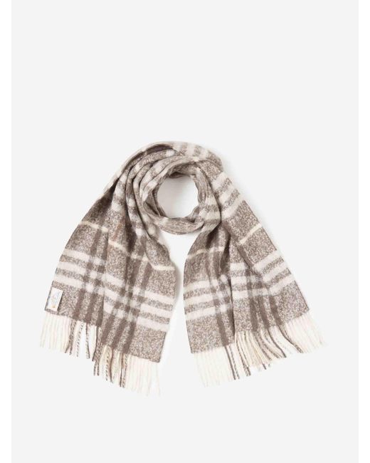 Santa Eulalia White Wool Check Scarf for men