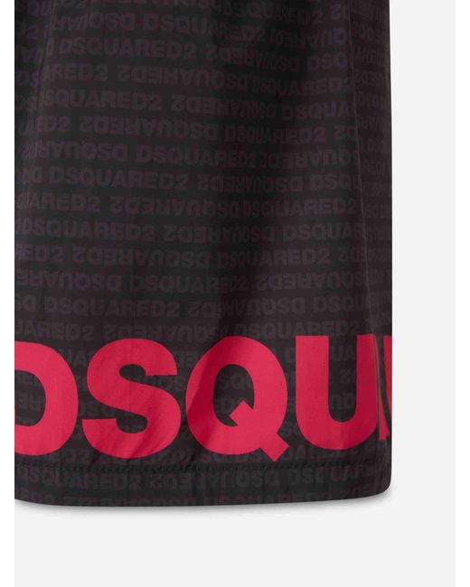 DSquared² Black Monogram Logo Swimsuit for men