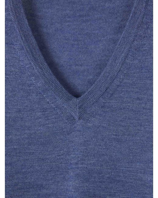 Jersey Pico Cashmere di Santa Eulalia in Blue da Uomo