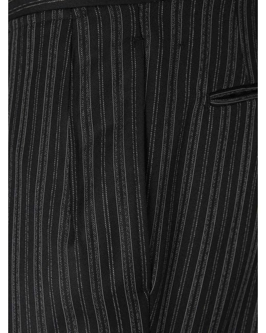 Santa Eulalia Black Formal Striped Wool Trousers for men