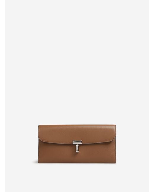 Totême White T-Lock Leather Wallet
