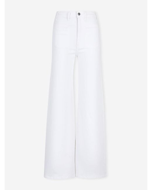 Khaite White Wide Flared Jeans