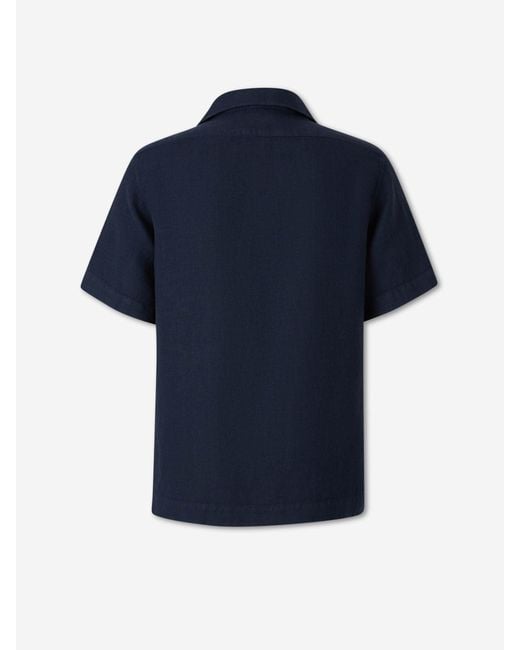 Santa Eulalia Blue Short Sleeve Linen Shirt for men