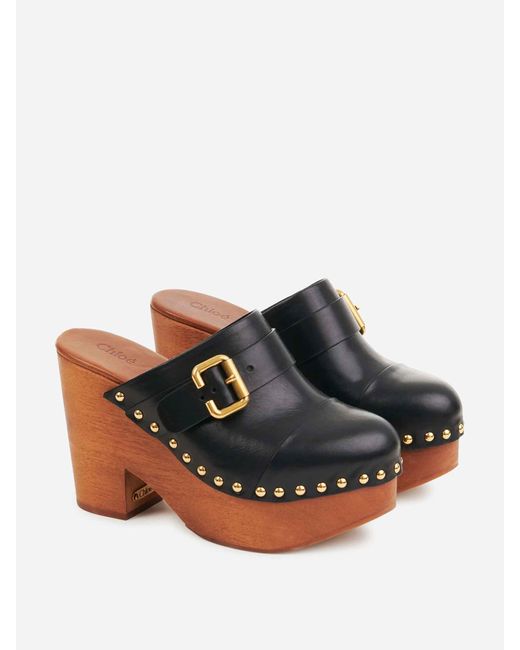 Zoccoli Con Zeppa Jeannette di Chloé in Black