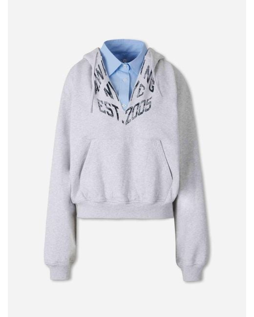 Alexander Wang Blue Cropped Sweatshirt Shirt