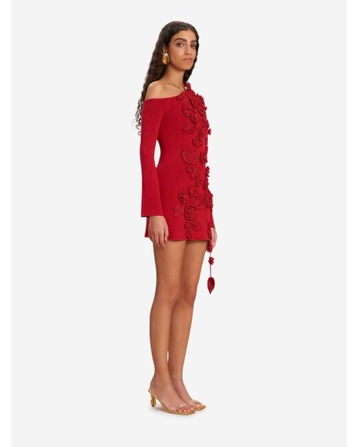 Cult Gaia Kaela Crochet Mini Dress in Red | Lyst