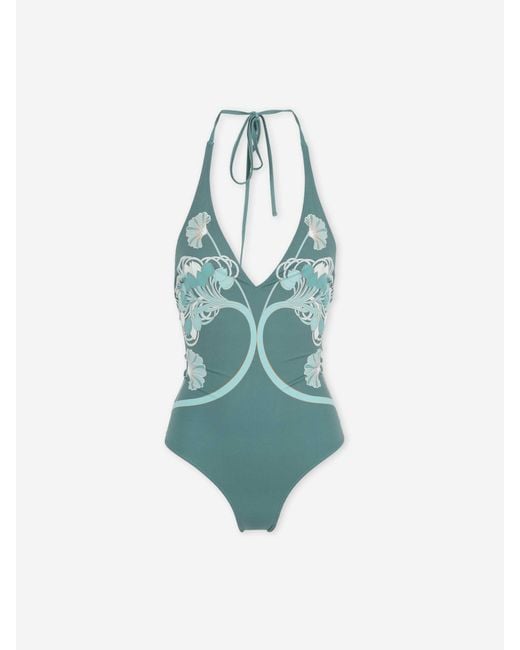 LaDoubleJ Blue Printed Swimsuit