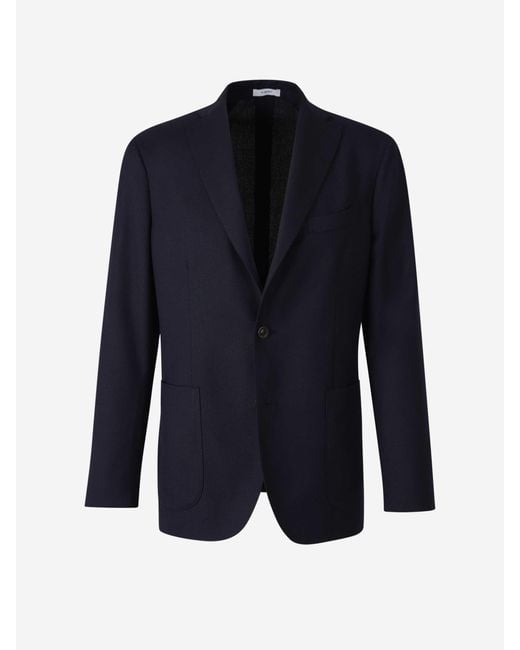 Boglioli Blue Piqué Knit Blazer for men