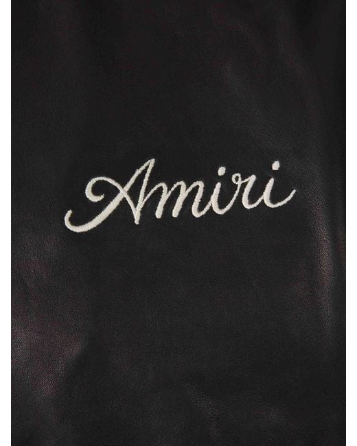 Amiri Leder Bomberjacke in Black für Herren
