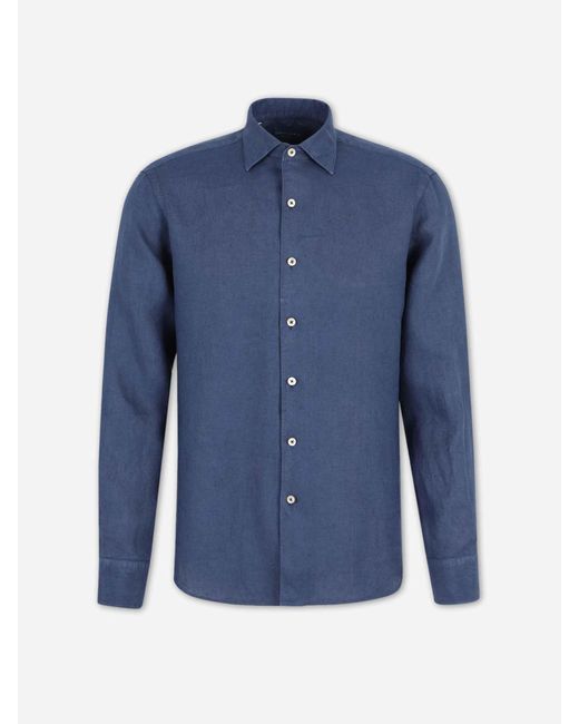Santa Eulalia Blue Linen Shirt for men