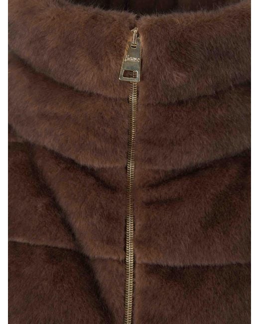 Herno Brown Mink Effect Down Jacket
