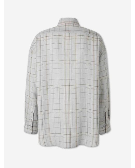 Acne Gray Plaid Pattern Shirt for men