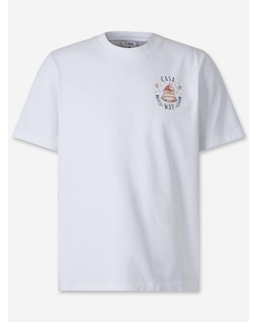 Casablanca White Short Sleeve T-Shirt for men