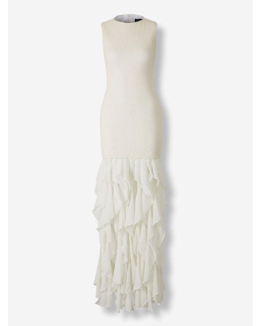 PATBO White Maxi Mesh Gavea Dress