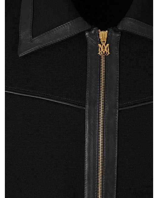 Amiri Black Leather Trim Jacket for men