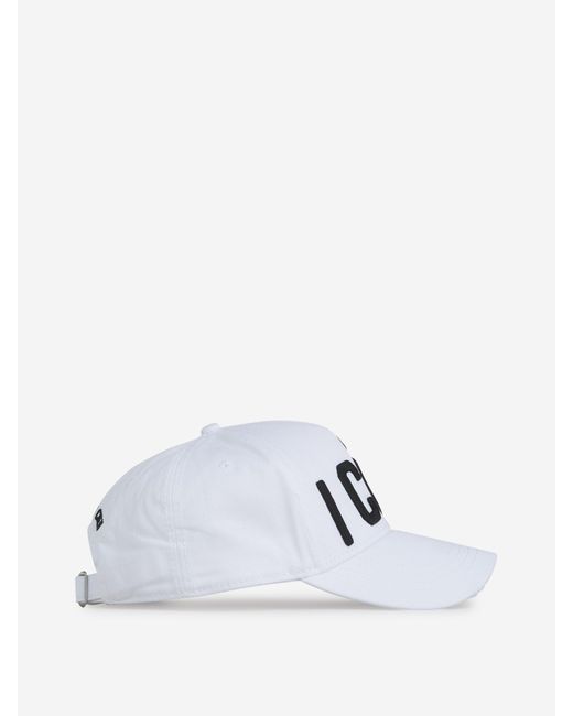 Berretto Da Baseball Con Logo Ricamato di DSquared² in White da Uomo