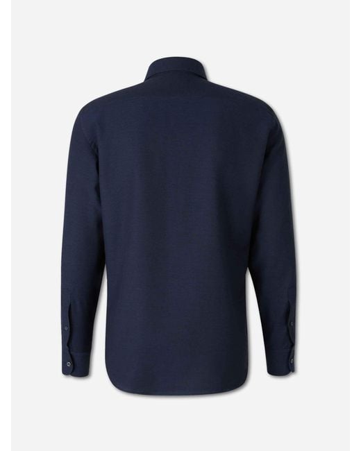 Zegna Blue Plain Dressy Shirt for men
