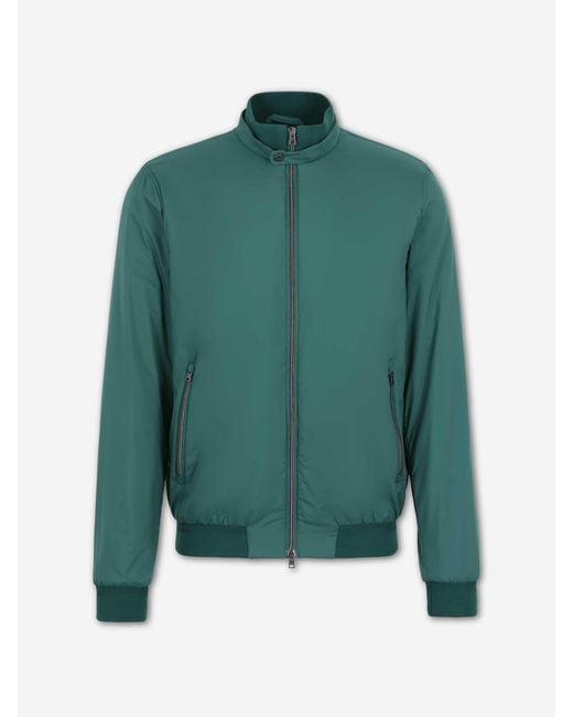 Herno Green Casual Bomber Jacket for men