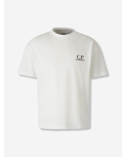 Camiseta Cuello Redondo C P Company de hombre de color White