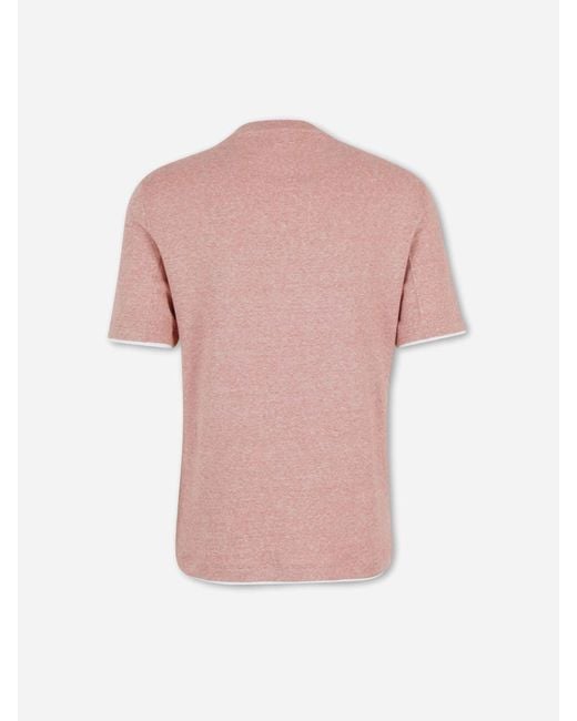 Brunello Cucinelli Pink Round Neck T-Shirt for men