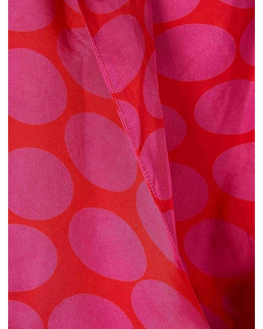 Dries Van Noten Red Printed Casual Blouse