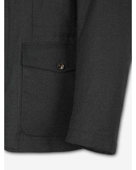 Montecore Black Short Wool Coat for men