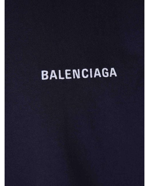 Balenciaga Blue T-Shirt Logo Painting for men