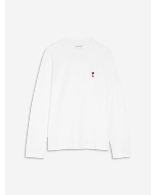 AMI White Long Sleeve T-Shirt