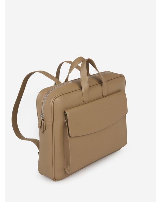 Santa Eulalia Natural Granulated Leather Backpack for men